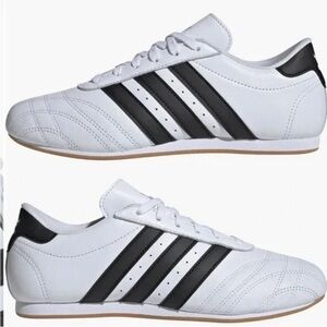 ADIDAS Taekwondo Leather White Black Sneakers 8.5 NEW